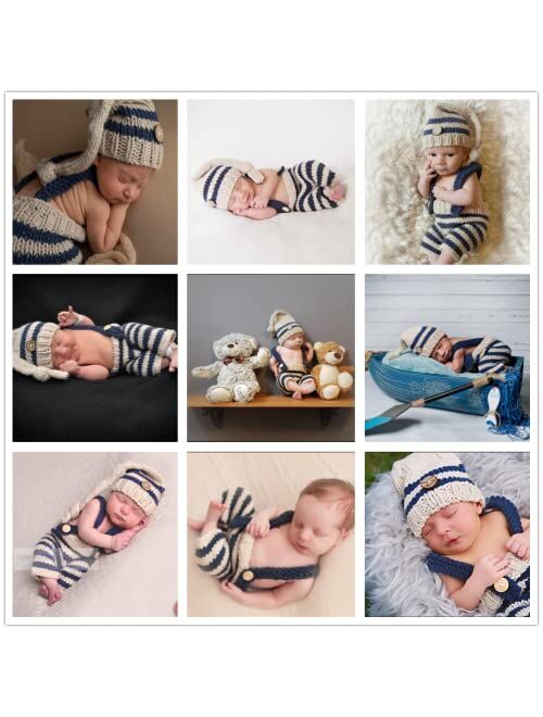 Vemonllas Fashion Cute Newborn Boy Girls Baby Costume Outfits Photography Props Hat Pants