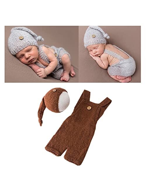 Vemonllas Fashion Cute Newborn Boy Girls Baby Costume Outfits Photography Props Hat Pants