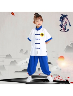 KTLPARTY Kid Adult Kung Fu Uniform Traditional Chinese Clothing For Boys Girls Wushu Costume Suit Set Tai Chi Folk Performance Outfit