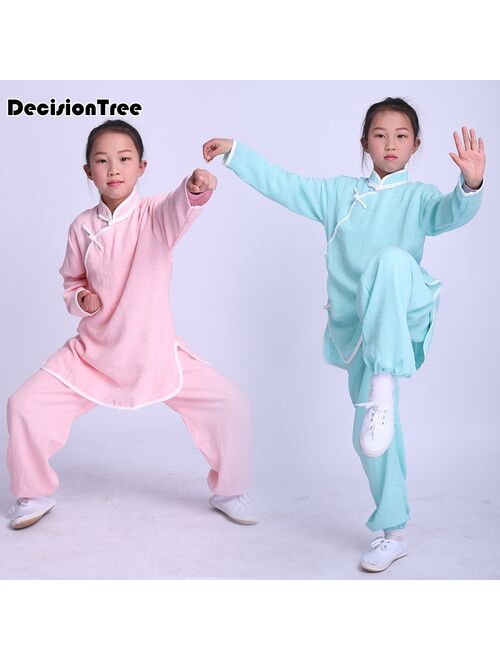 2021 children chinese traditional wushu uniform martial arts sets tai chi uniform chinese kung fu clothing for boy girl kids
