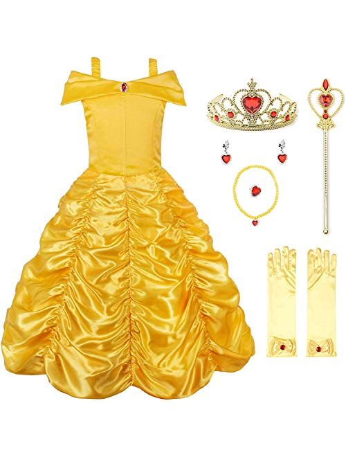 JerrisApparel Princess Dress Off Shoulder Layered Costume for Little Girl