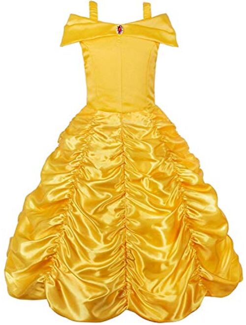 JerrisApparel Princess Dress Off Shoulder Layered Costume for Little Girl