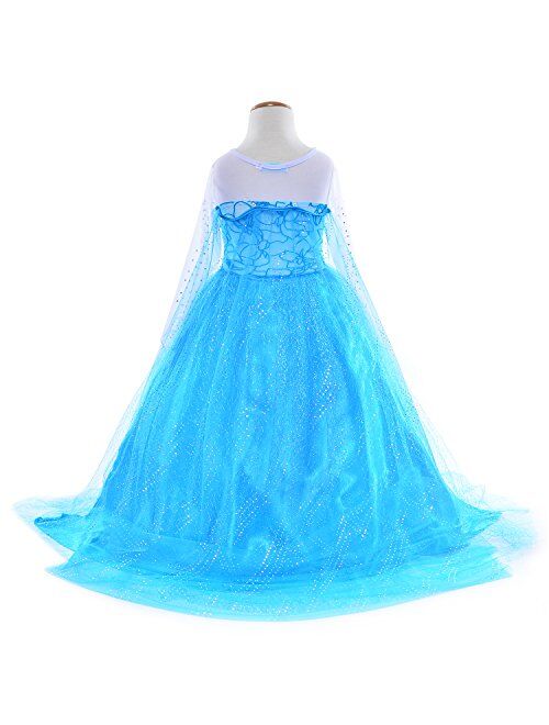 Party Chili Princess Costumes Birthday Party Dress Up for Little Girls with Wig,Crown,Mace,Gloves Accessories Age