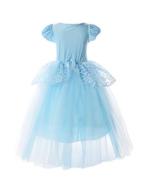 JerrisApparel Girls Princess Costume Puff Sleeve Fancy Birthday Party Dress up