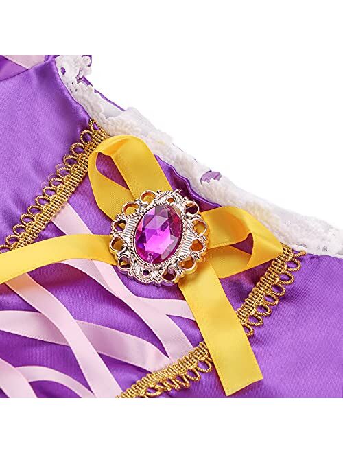 GJDAMFD Little Girls Princess Dresses Costumes Purple Princess Dresses for Girls