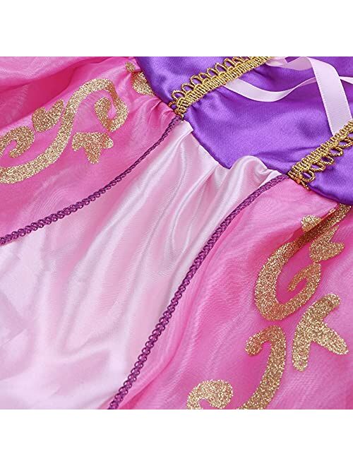 GJDAMFD Little Girls Princess Dresses Costumes Purple Princess Dresses for Girls