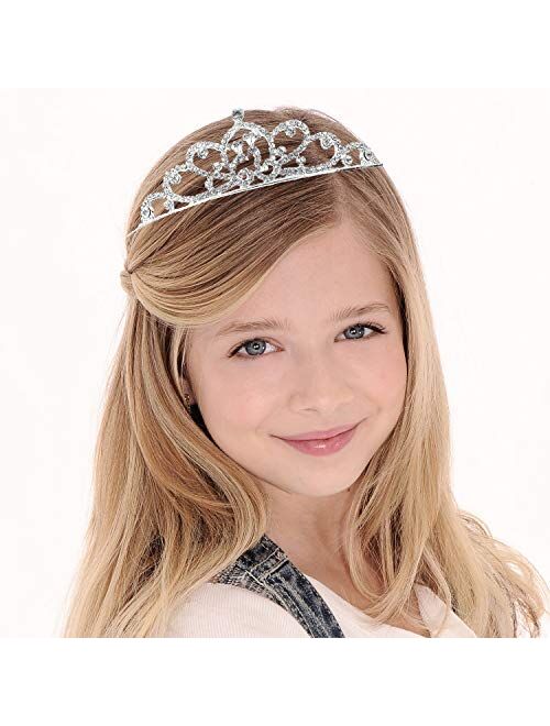 Hedume 6 Pack Girls Princess Crystal Tiara Crown, Rhinestone Princess Crown for Birthday Party, Wedding, Prom, Pageant