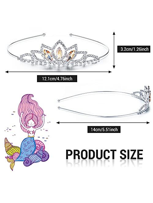 Hicarer 8 Pieces Girls Princess Rhinestone Crown Colorful Crystal Tiara Crown Rhinestone Crown Headband for Little Girls Wedding Princess Birthday Crown Party Decoration 