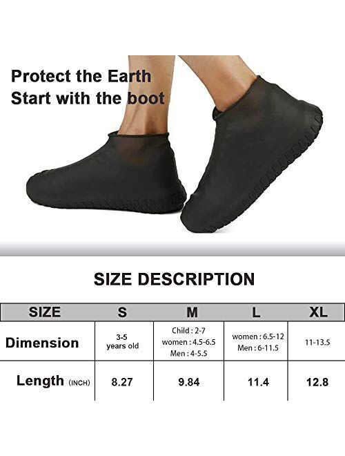 Nirohee Silicone Shoes Covers, Shoe Covers, Rain Boots Reusable Easy to Carry for Women, Men, Kids.