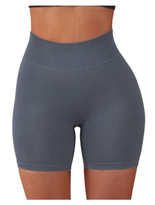 SUUKSESS Women Ribbed Seamless Leggings High Waisted Workout Gym Yoga Pants