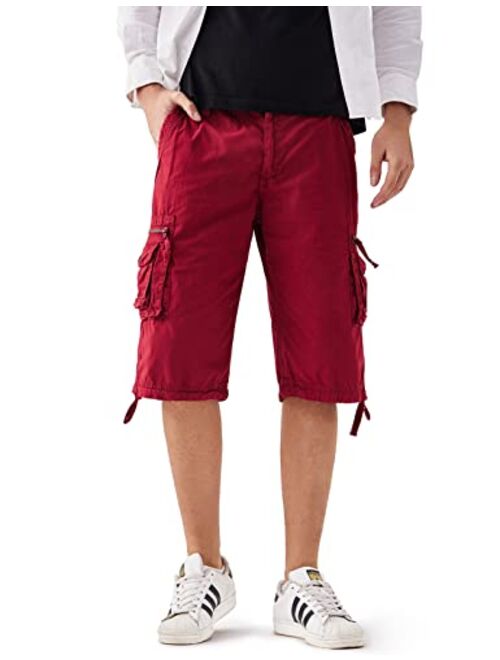 Facitisu Cargo Shorts for Men Casual Multi Pockets