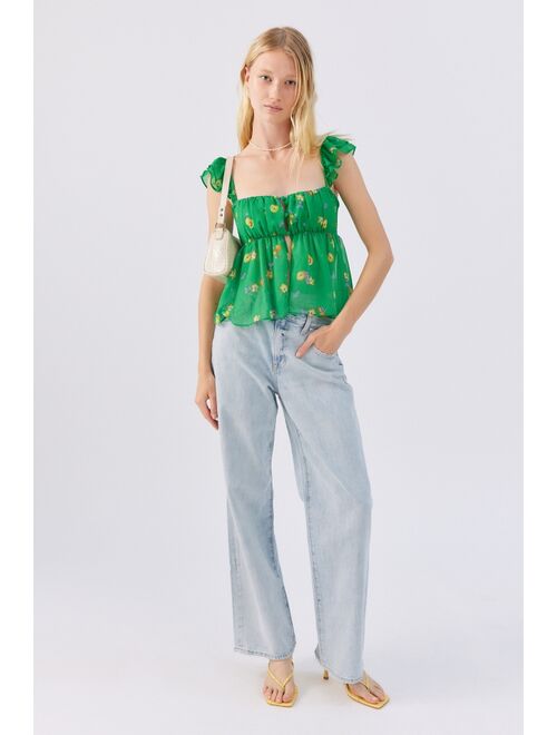 Urban Outfitters UO Deandra Chiffon Split Hem Top