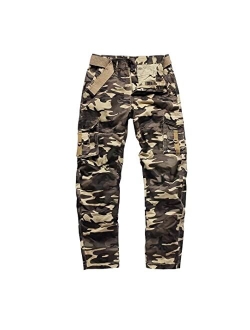 Bellnorth Mens Cargo Shorts Camouflage Work Pants Belted Cotton Outdoor Tactical Pants