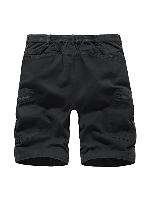 Amoystyle Men's 100% Cotton Comfy Fit Cargo Shorts Size 30-42