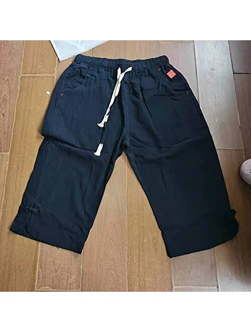 Cleeyys Cargo Joggers Lightweight Quick Dry Drawstring Shorts Men Long Home Outdoor Shorts Men Sport Loose Men Gym Shorts