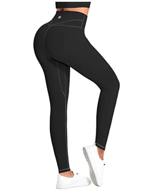 UUE Leggings with Pockets for Women Tummy Control Workout Running Yoga Leggings, High Waisted 4 Way Stretch Yoga Pants