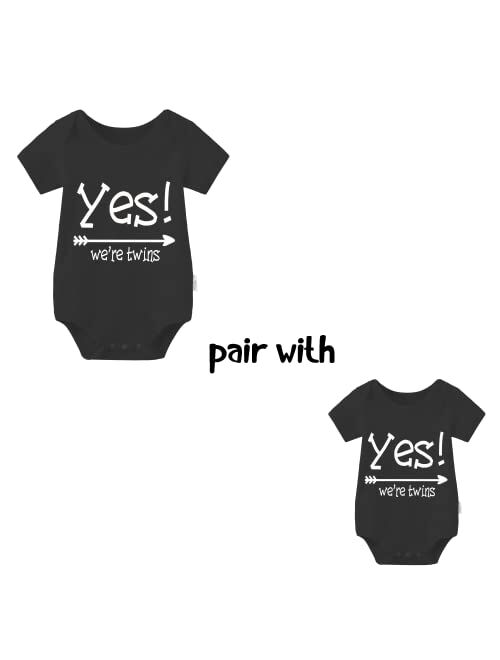 YSCULBUTOL Baby Twins Bodysuits Boys Girls Twin Clothes Unisex Short Sleeve Yes We are Twins No We are Identical