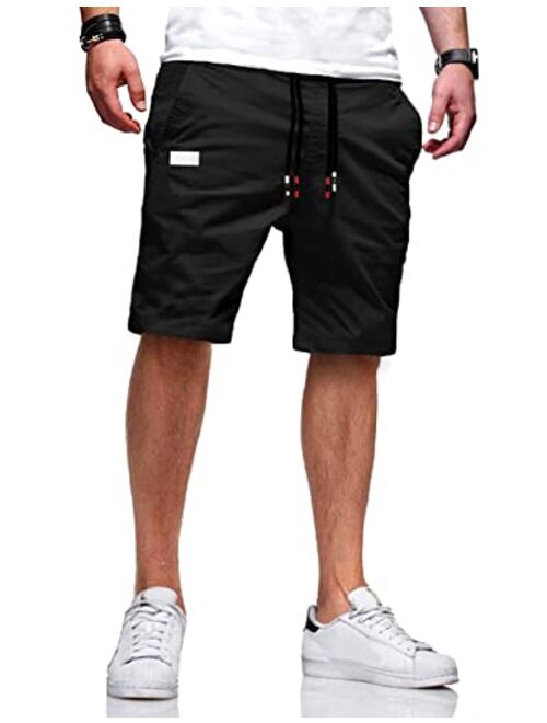 BIBONG Men's Perfect Classic Fit Shorts Chino Casual Cotton Shorts Home Leisure Beach Sports Shorts Jogger Shorts