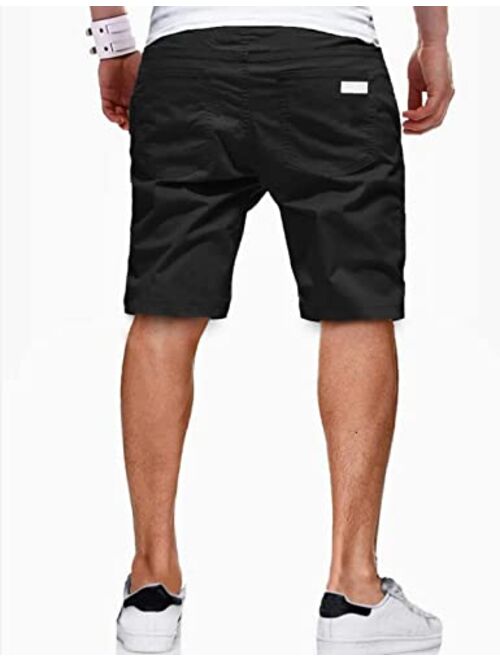 BIBONG Men's Perfect Classic Fit Shorts Chino Casual Cotton Shorts Home Leisure Beach Sports Shorts Jogger Shorts