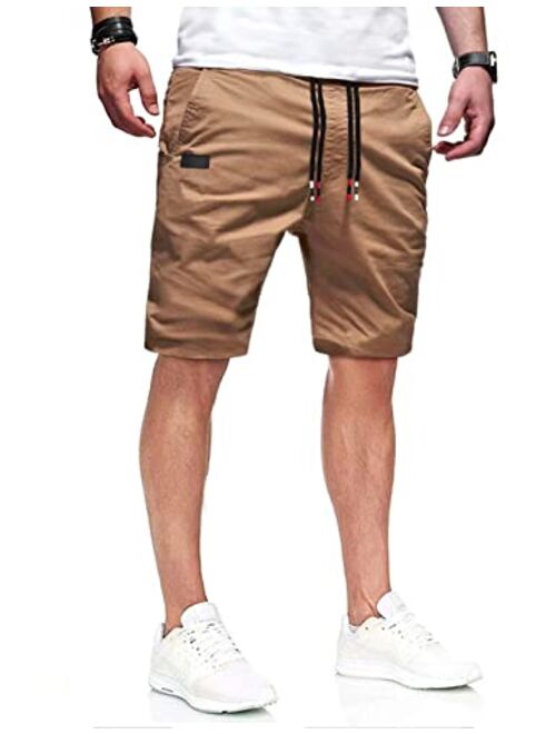 BIBONG Men's Perfect Classic Fit Shorts Chino Casual Cotton Shorts Home Leisure Beach Sports Shorts Jogger Shorts