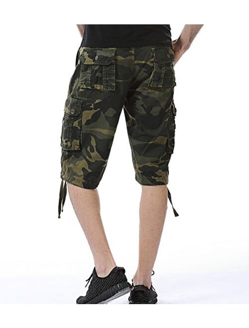 Buy AOYOG Men's Camo Cargo Shorts Relaxed Fit Multi-Pocket Outdoor ...
