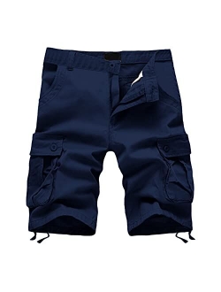 Aihihe Baggy Big and Tall Mens Shorts Waterproof Mens and Big and Tall Twill Cargo Shorts with Belt