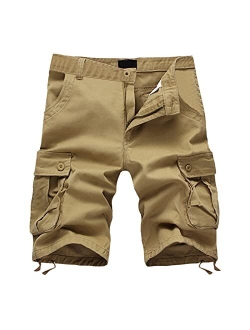 Aihihe Baggy Big and Tall Mens Shorts Waterproof Mens and Big and Tall Twill Cargo Shorts with Belt