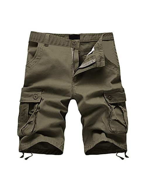 Aihihe Baggy Big and Tall Mens Shorts Waterproof Mens and Big and Tall Twill Cargo Shorts with Belt