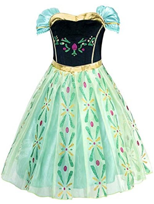 Xinfenglai Green Girls Cosplay Dance Dress Princess Costume