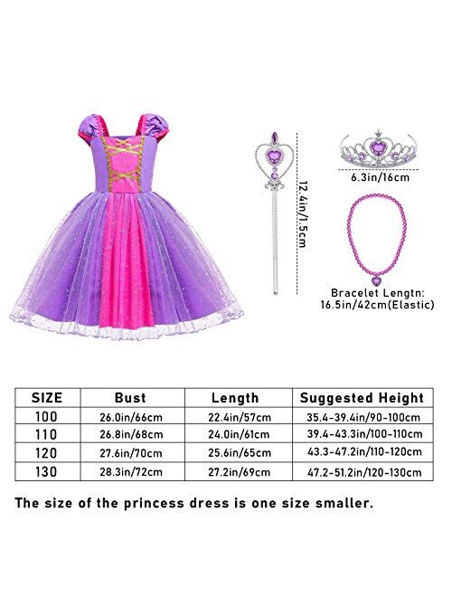 G.C Princess Costume Dress for Little Girls Fancy Birthday Cosplay Party Dress up