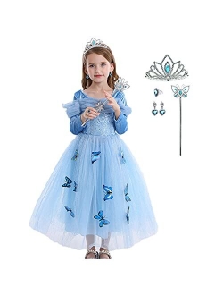 iTVTi Girls Princess Fancy Dress Up Children Long Sleeve Halloween Party Costume