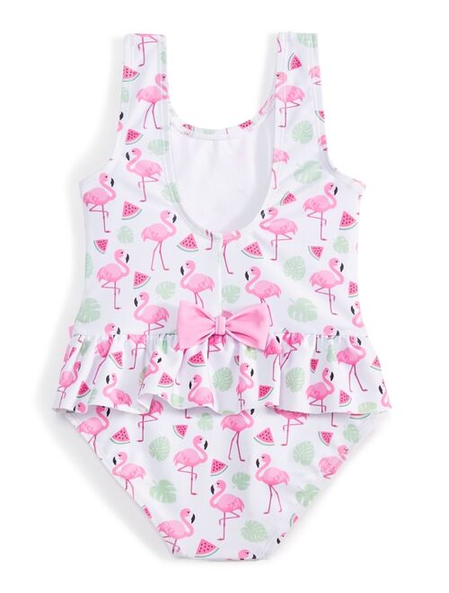 Sol Swimwear Little Girls Flamingo-Print Swimsuit