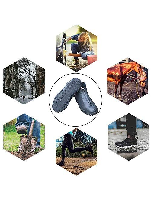 Shiwely Waterproof Shoe Covers, Silicone Reusable Shoe Cover Non-slip Durable Zipper Elastic Rain Cover Protection for Men Women