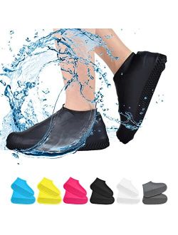 VBoo Waterproof Shoe Covers, Non-Slip Water Resistant Overshoes Silicone Rubber Rain Shoe Cover Protectors for Kids, Men, Women