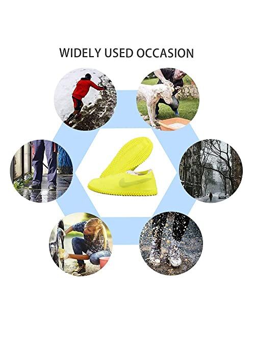 VBoo Waterproof Shoe Covers, Non-Slip Water Resistant Overshoes Silicone Rubber Rain Shoe Cover Protectors for Kids, Men, Women