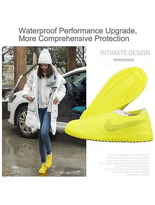 VBoo Waterproof Shoe Covers, Non-Slip Water Resistant Overshoes Silicone Rubber Rain Shoe Cover Protectors for Kids, Men, Women