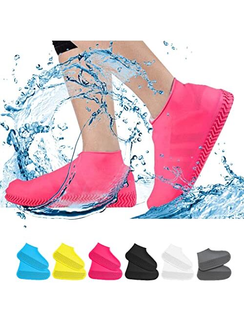 VBoo Waterproof Shoe Covers, Non-Slip Water Resistant Overshoes Silicone Rubber Rain Shoe Cover Protectors for Kids, Men, Women