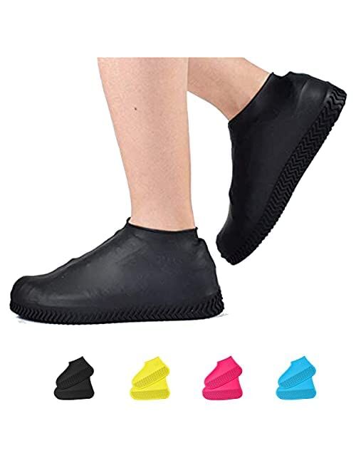 VBoo Waterproof Shoe Covers, Non-Slip Water Resistant Overshoes Silicone Rubber Rain Shoe Cover Protectors for Kids, Men, Women