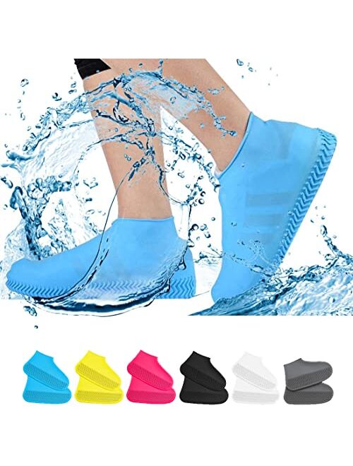 VBoo Waterproof Shoe Covers, Non-Slip Water Resistant Overshoes Silicone Rubber Rain Shoe Cover Protectors for Kids, Men, Women