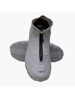 Silicone Waterproof Shoe Covers with Zipper, Upgrade Reusable Shoe Covers,Resistant Rain Boots Non-Slip Washable Travel Rain Gear Footwear Protection for Women, Men