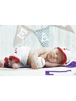 Vedory Newborn Baby Photo Shoot Props Girl Boy Crochet Knit Hat Costume Stripe Hat Pants Overalls Photography Props