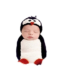 Vedory Newborn Baby Photography Props Boy Girls Photo Shoot Props Outfits Crochet Knitted Costume Unisex Cute Infant Hat Pants