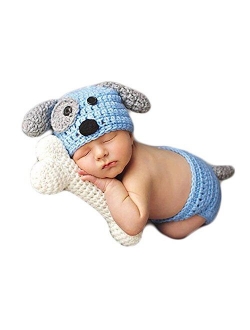 Vedory Newborn Baby Photography Props Boy Girls Photo Shoot Props Outfits Crochet Knitted Costume Unisex Cute Infant Hat Pants