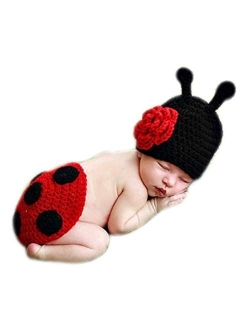 Vedory Newborn Baby Photography Props Boy Girls Photo Shoot Props Outfits Crochet Knitted Costume Unisex Cute Infant Hat Pants