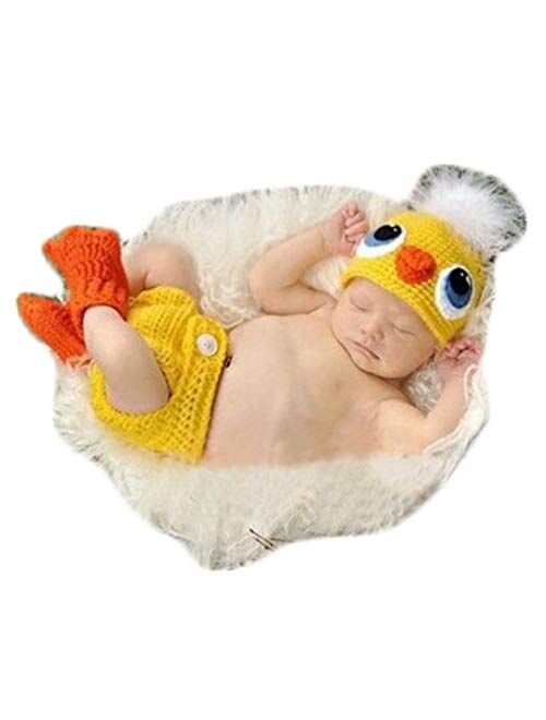 Vedory Newborn Baby Photography Props Boy Girls Photo Shoot Props Outfits Crochet Knitted Costume Unisex Cute Infant Hat Pants