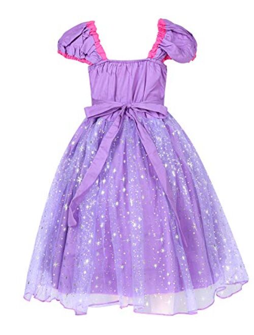 Suyye Princess Dress Costume for Little Girl Baby Shining Birthday Dress