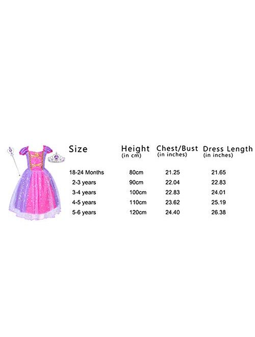 Suyye Princess Dress Costume for Little Girl Baby Shining Birthday Dress