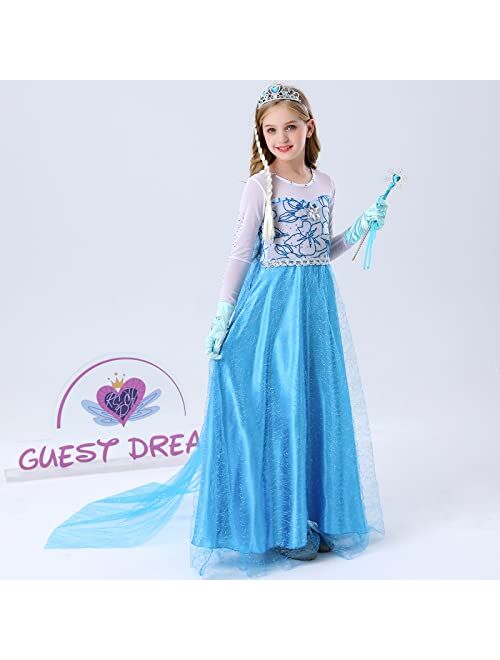 guest dream Princess Costume for Girls Toddler Princess Dresses Up Party Halloween Christmas Cosplay with Accessories