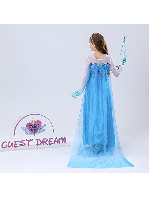 guest dream Princess Costume for Girls Toddler Princess Dresses Up Party Halloween Christmas Cosplay with Accessories