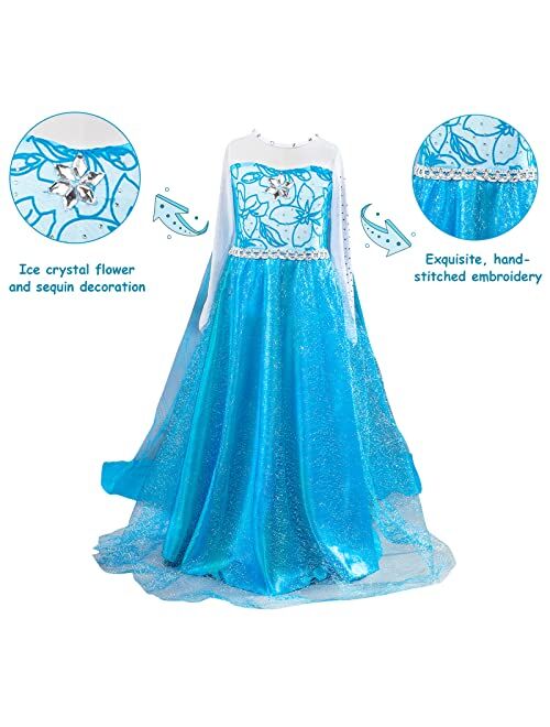 guest dream Princess Costume for Girls Toddler Princess Dresses Up Party Halloween Christmas Cosplay with Accessories